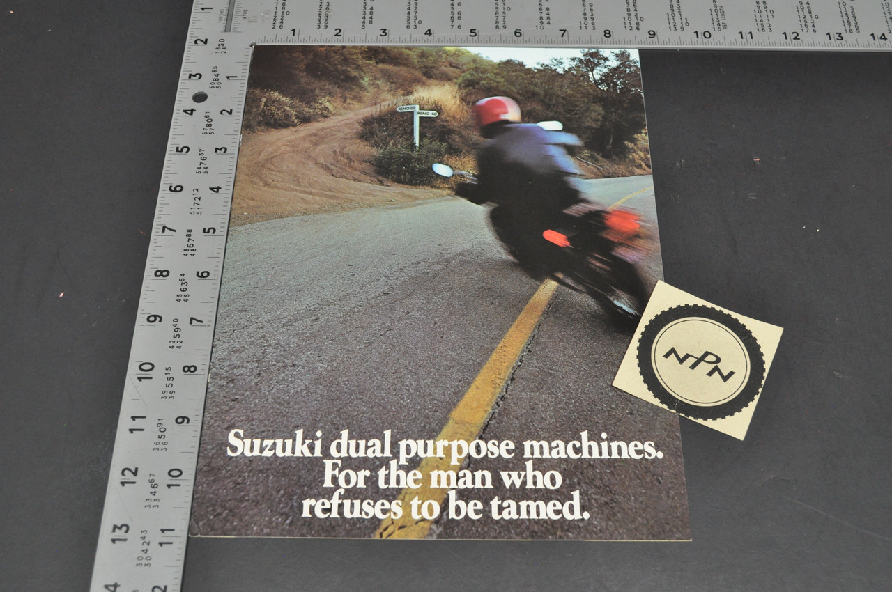 VTG 1970s Suzuki Motorcycle Brochure TS125 TS185 TS250 TS400 RV90 RV125 TS100