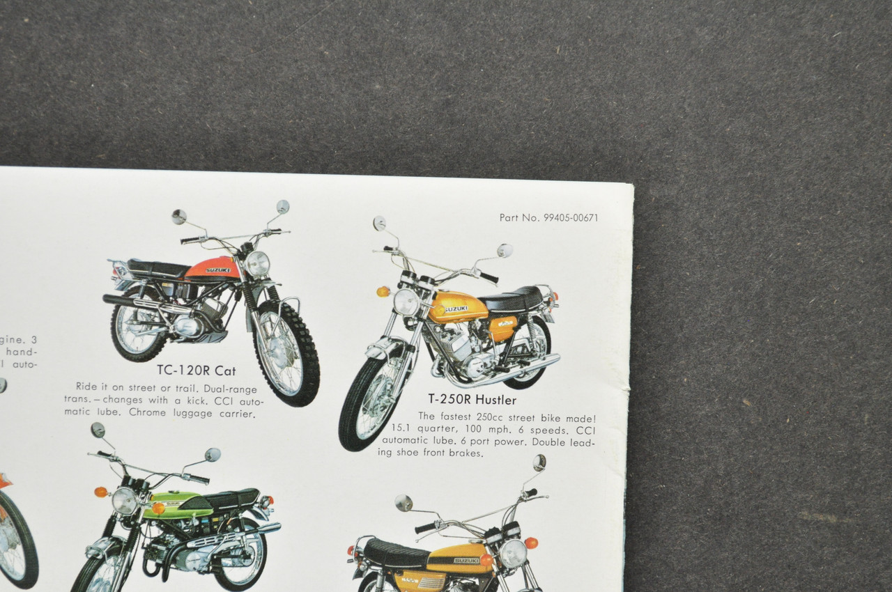 Vintage 1971 Suzuki Motorcycle Brochure TS125 R TS185 R TS250 R TM400 R T500 R