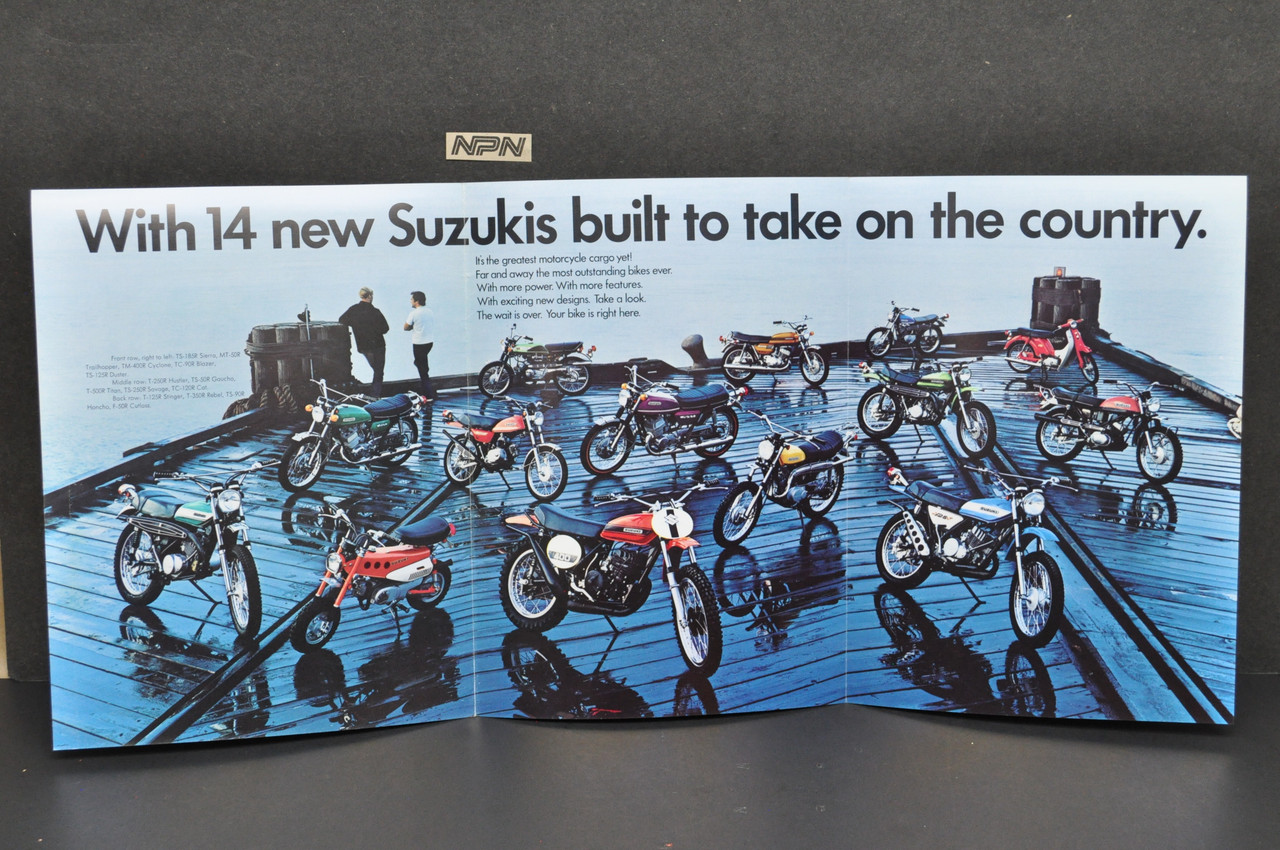 Vintage 1971 Suzuki Motorcycle Brochure TS125 R TS185 R TS250 R TM400 R T500 R