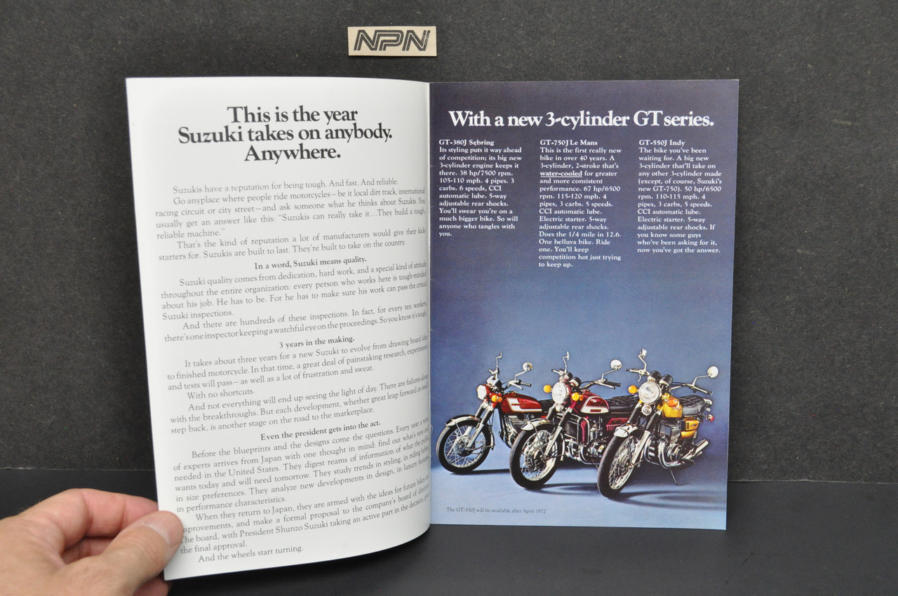 Vintage 1972 Suzuki Motorcycle Brochure T500 T350 TS250 TS185 TS125 TC185 TS90