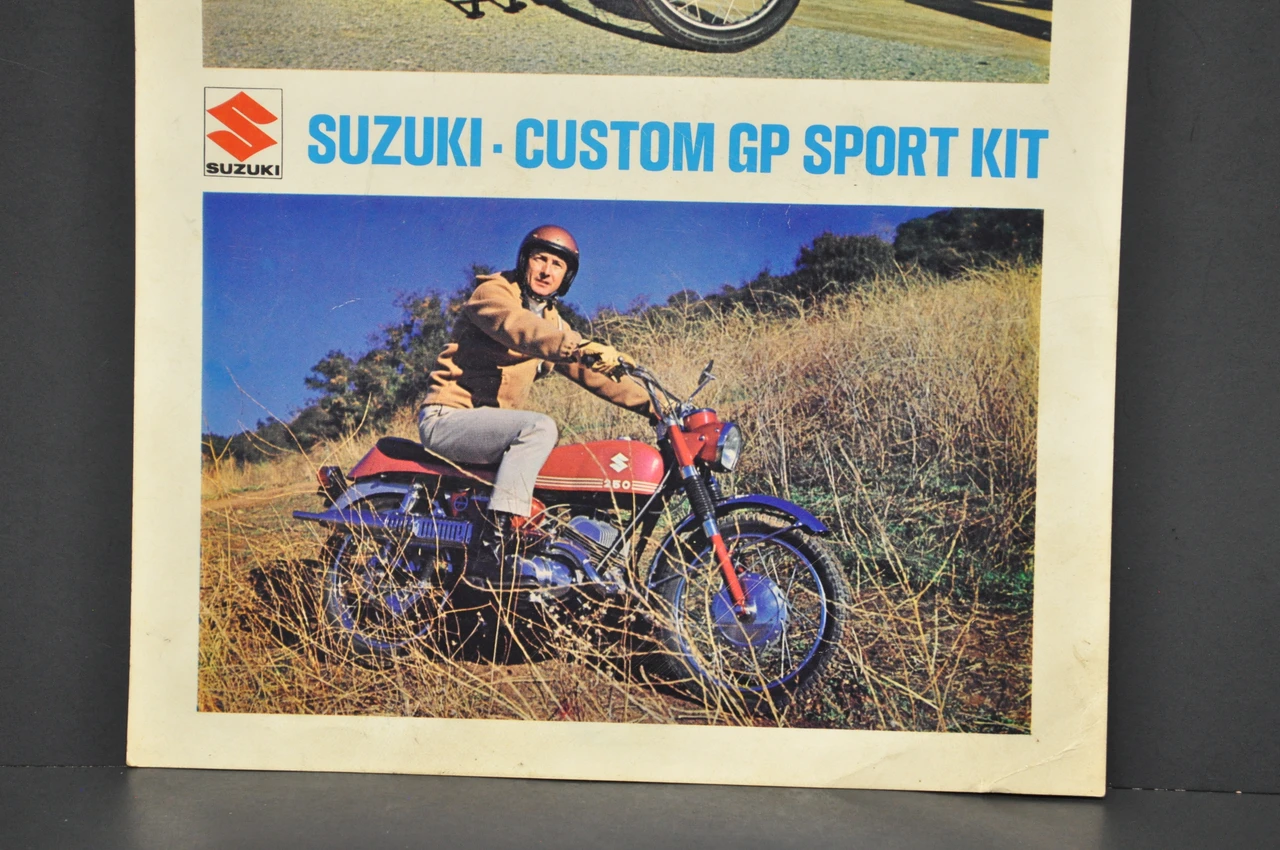 VTG 1968 Suzuki Custom GP Sport Kit Dealer Sales Sheet X6 Hustler OEM Brochure