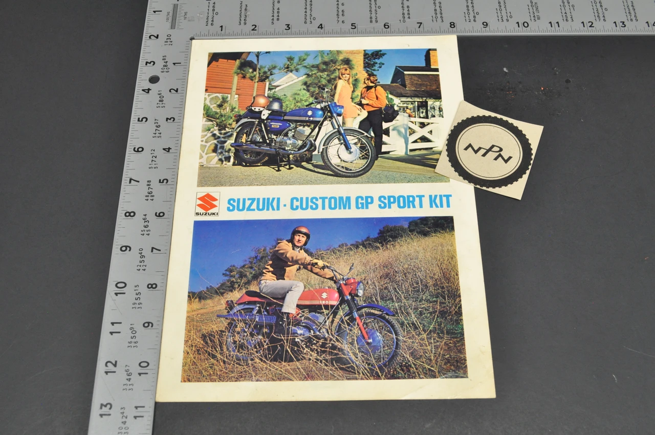 VTG 1968 Suzuki Custom GP Sport Kit Dealer Sales Sheet X6 Hustler OEM Brochure