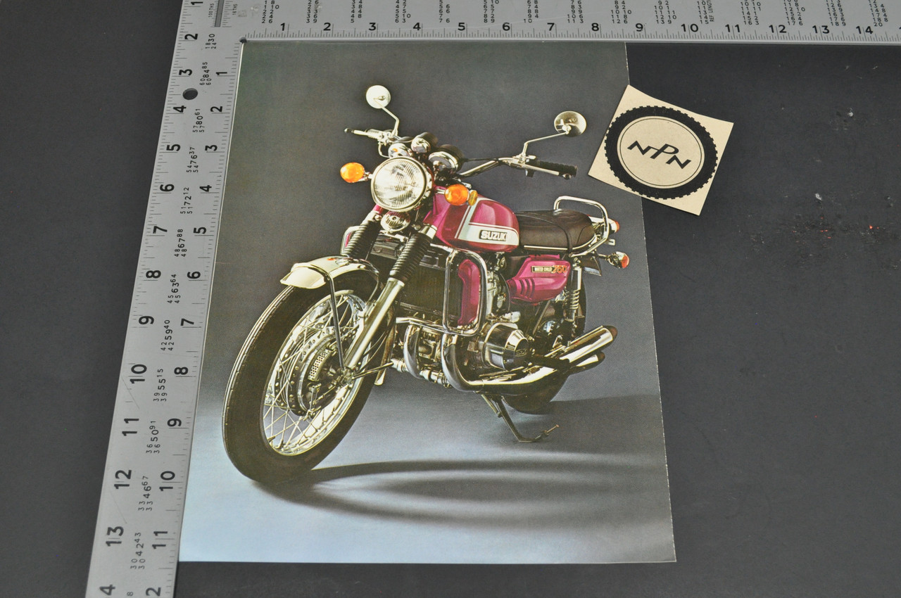 VTG NOS 1972 Suzuki GT750 Water Buffalo Motorcycle Brochure Dealer OEM Poster