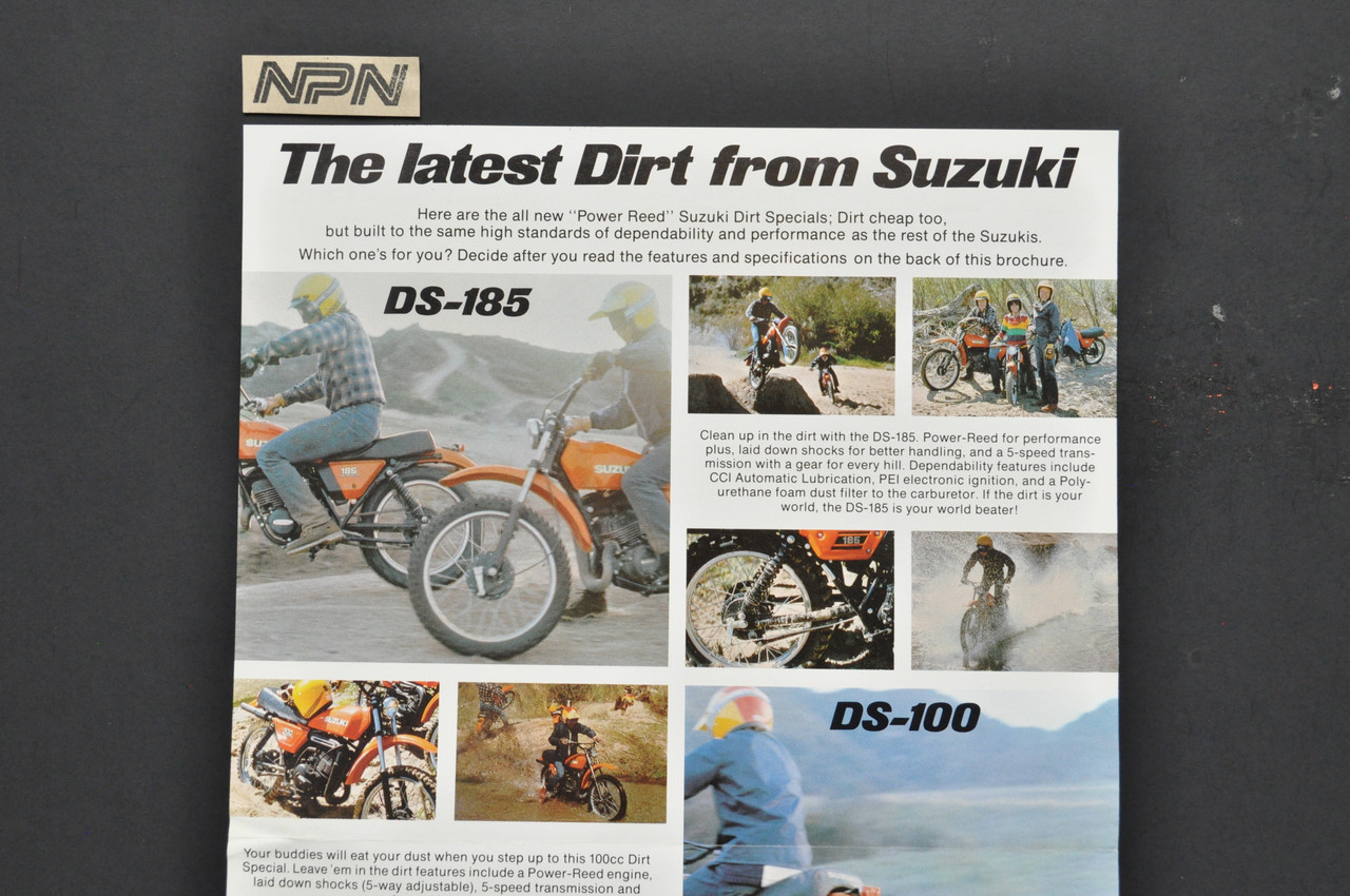 Vintage 1978 Suzuki DS185 DS100 DS80 Motorcycle Brochure Dealer Specs OEM