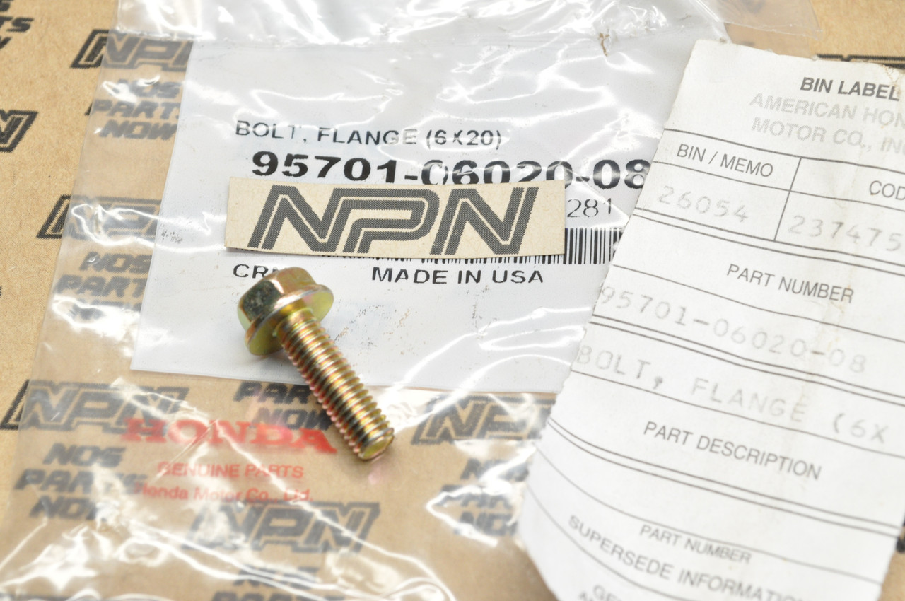 NOS Honda ATC110 CB750 GL1200 TRX250 VT700 XL600 XR350 Bolt 95701-06020-08