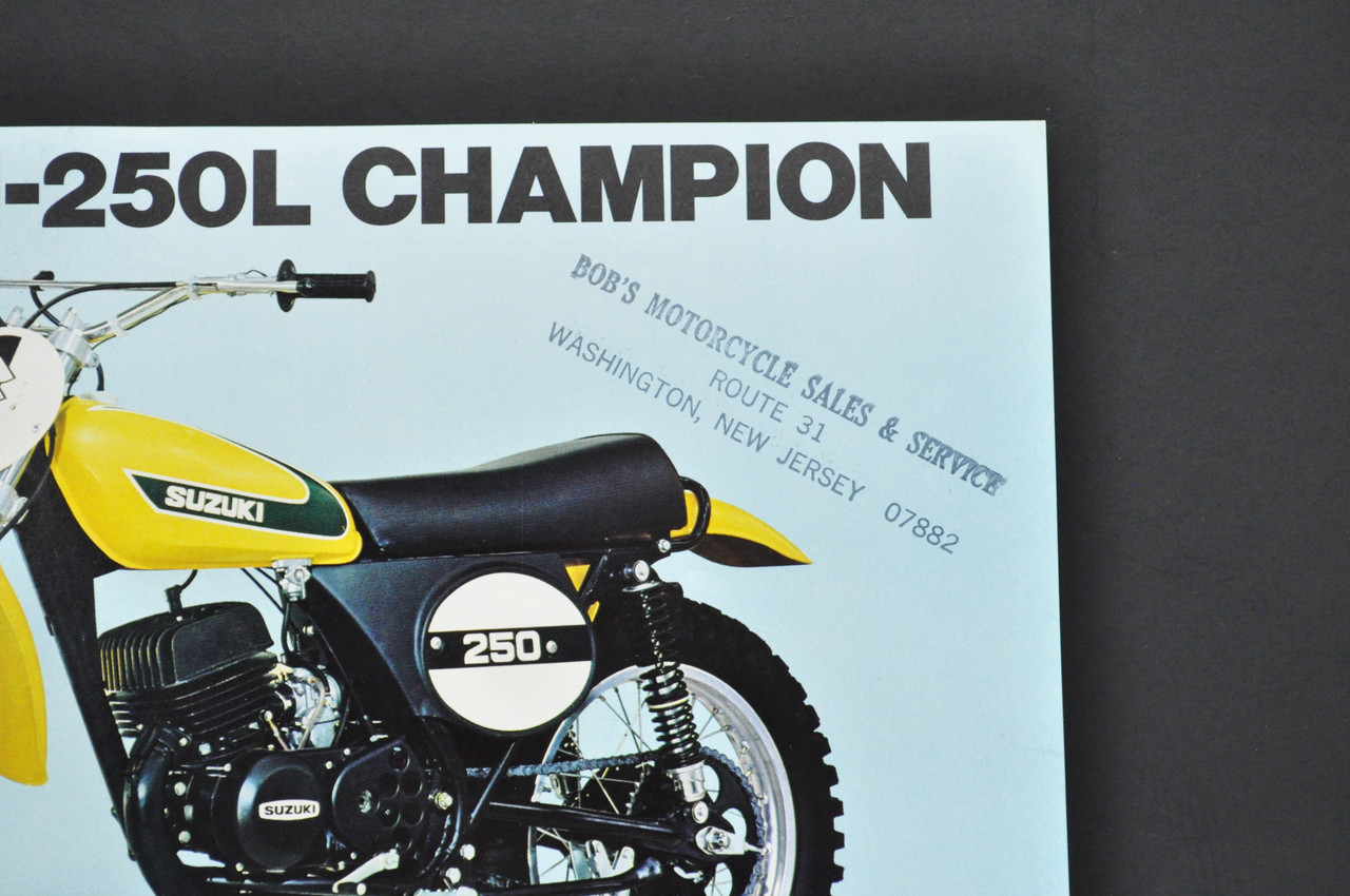 Vintage NOS 1974 Suzuki TM250 L Champion TM400 L Cyclone Brochure Dealer Specs