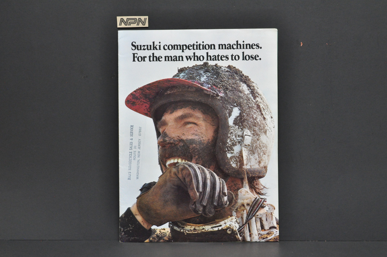 VTG 1974 Suzuki TM75 TM100 TM125 TM250 TM400 RL250 Exacta Brochure Dealer Specs