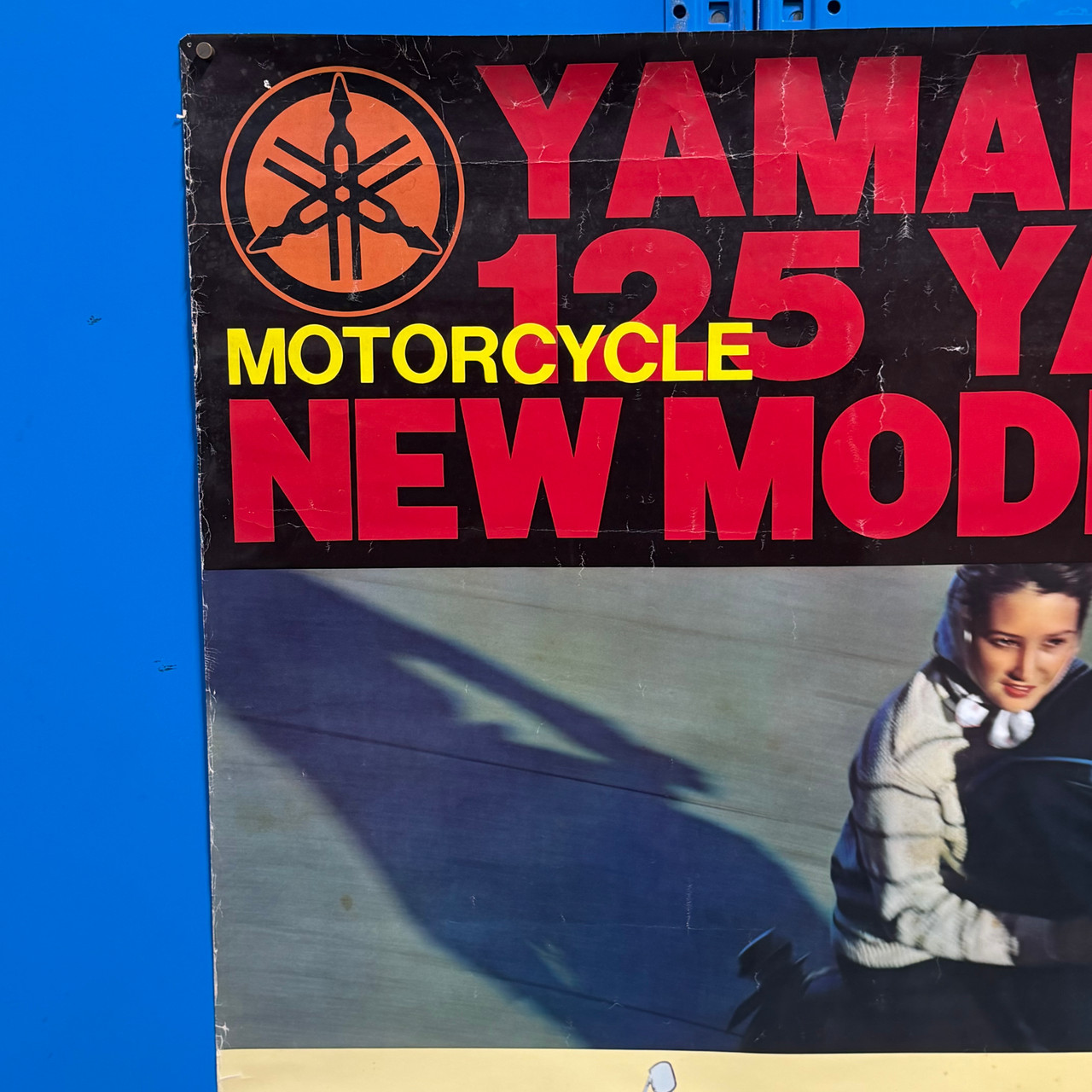 Vintage 1961 Yamaha 125 YA5 Motorcycle Poster Dealer Display Advertising Japan