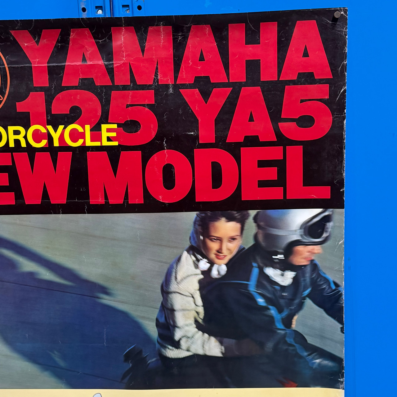Vintage 1961 Yamaha 125 YA5 Motorcycle Poster Dealer Display Advertising Japan