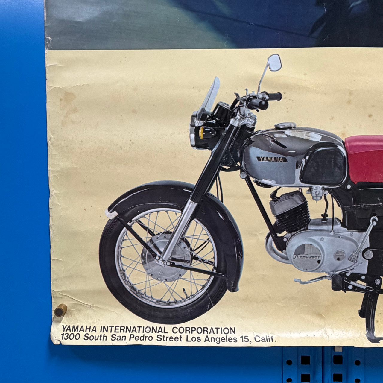 Vintage 1961 Yamaha 125 YA5 Motorcycle Poster Dealer Display Advertising Japan