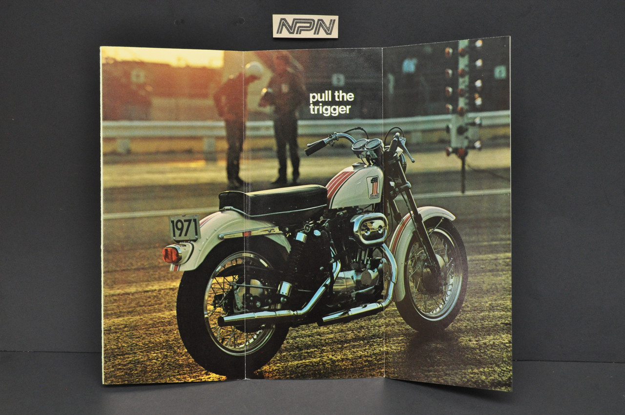 Vintage NOS 1971 Harley Davidson Sportster XLH XLCH Brochure Dealer Specs OEM