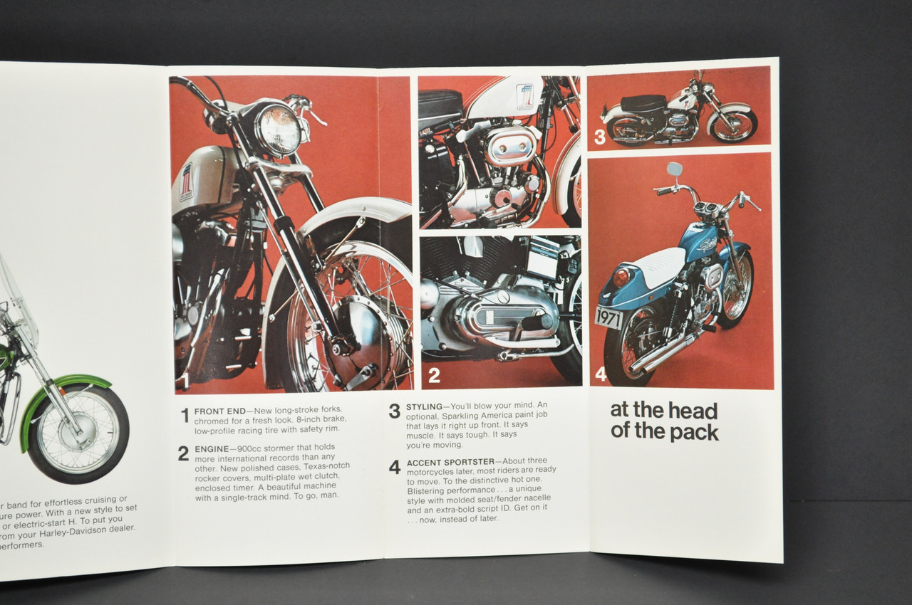 Vintage NOS 1971 Harley Davidson Sportster XLH XLCH Brochure Dealer Specs OEM