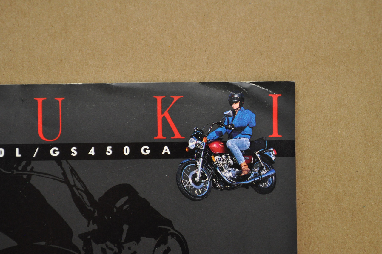 VTG 1985 Suzuki GS300 L GS450 L GS450 GA Brochure OEM Dealer Stamp Specs