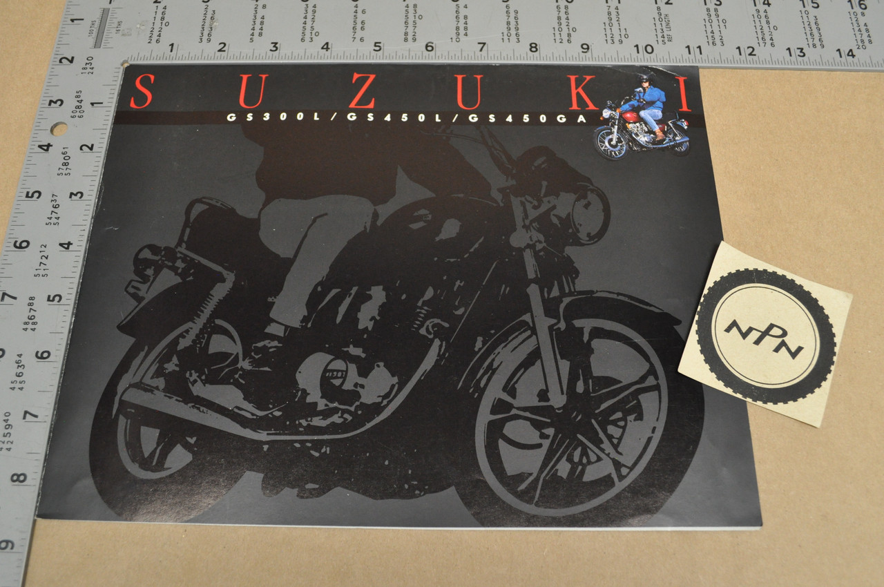 VTG 1985 Suzuki GS300 L GS450 L GS450 GA Brochure OEM Dealer Stamp Specs