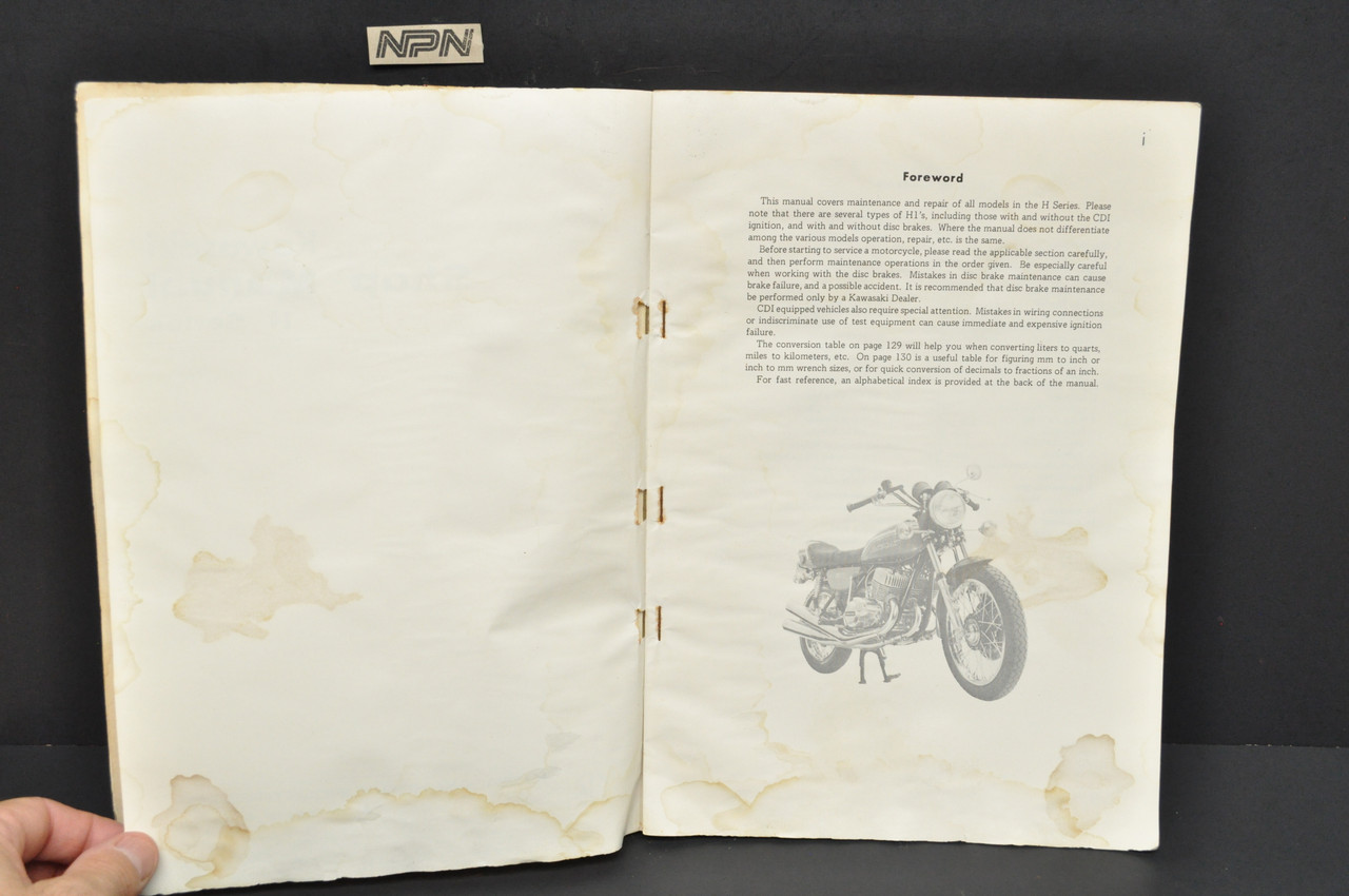 Vintage 1971 Kawasaki H1 H2 500 H Series Shop Service Manual OEM Motorcycle