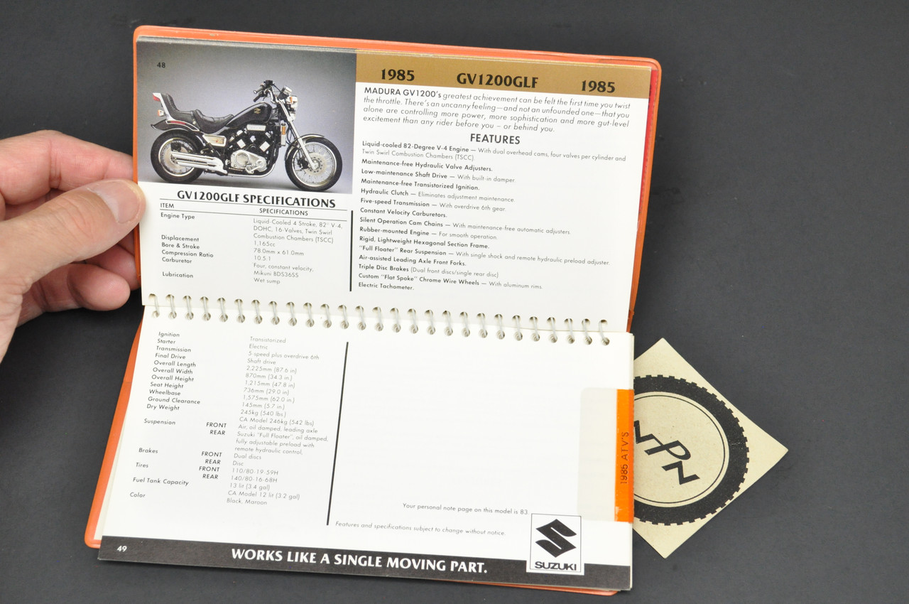 Vintage NOS 1985-86 Suzuki Motorcycle ATV Sales Guide OEM 99921-85000