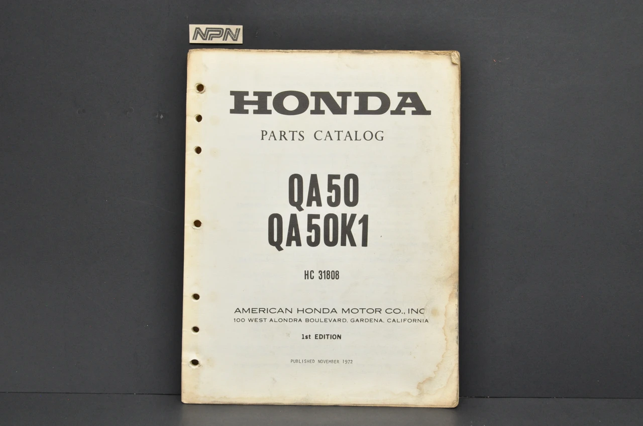 Vintage 1970-72 Honda QA50 K0-K1 Parts Catalog Book Diagram Manual 1st Edition