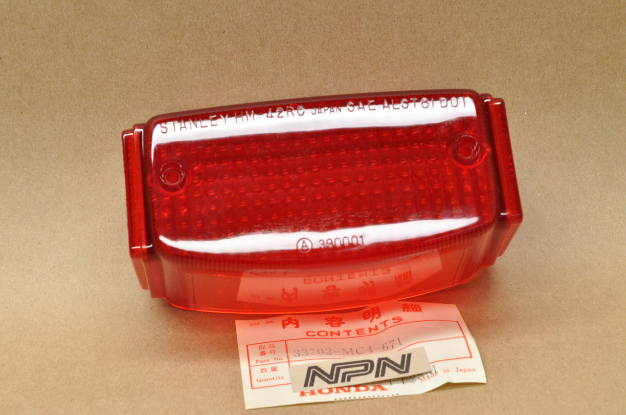 NOS Honda CB400 CT70 VF750 VT750 XL250 XL350 XL80 XR250 Light Lens 33702-MC4-671