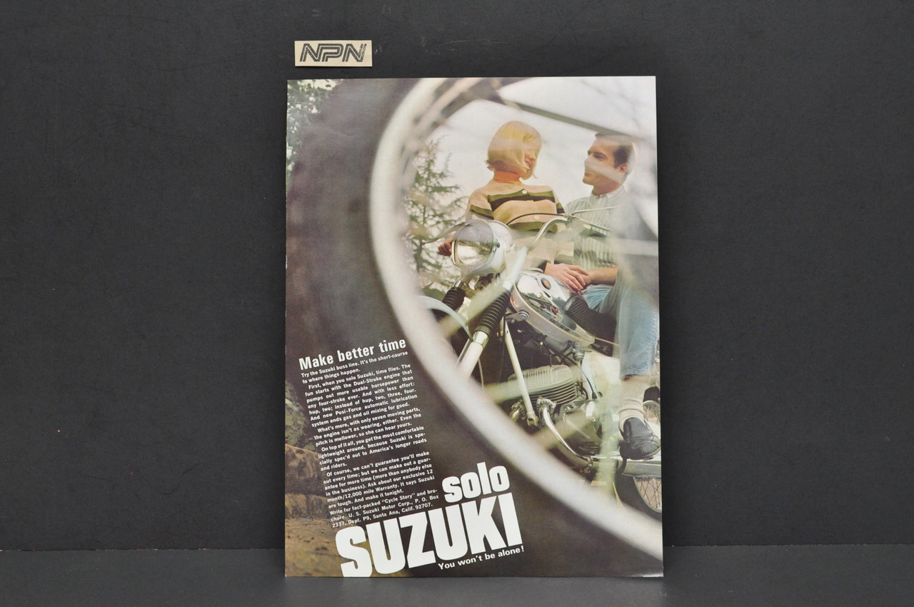 Vintage NOS 1966 Suzuki Motorcycle Brochure Playboy T20 Hustler Better Time PL-6
