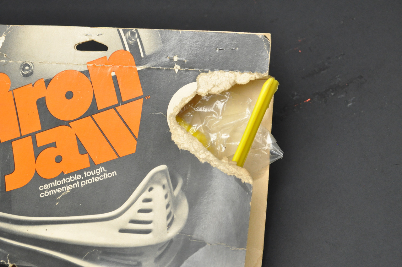 VTG NOS 1975 Iron Jaw Motorcycle Helmet Faceguard Protector Motocross BMX Yellow AHRMA