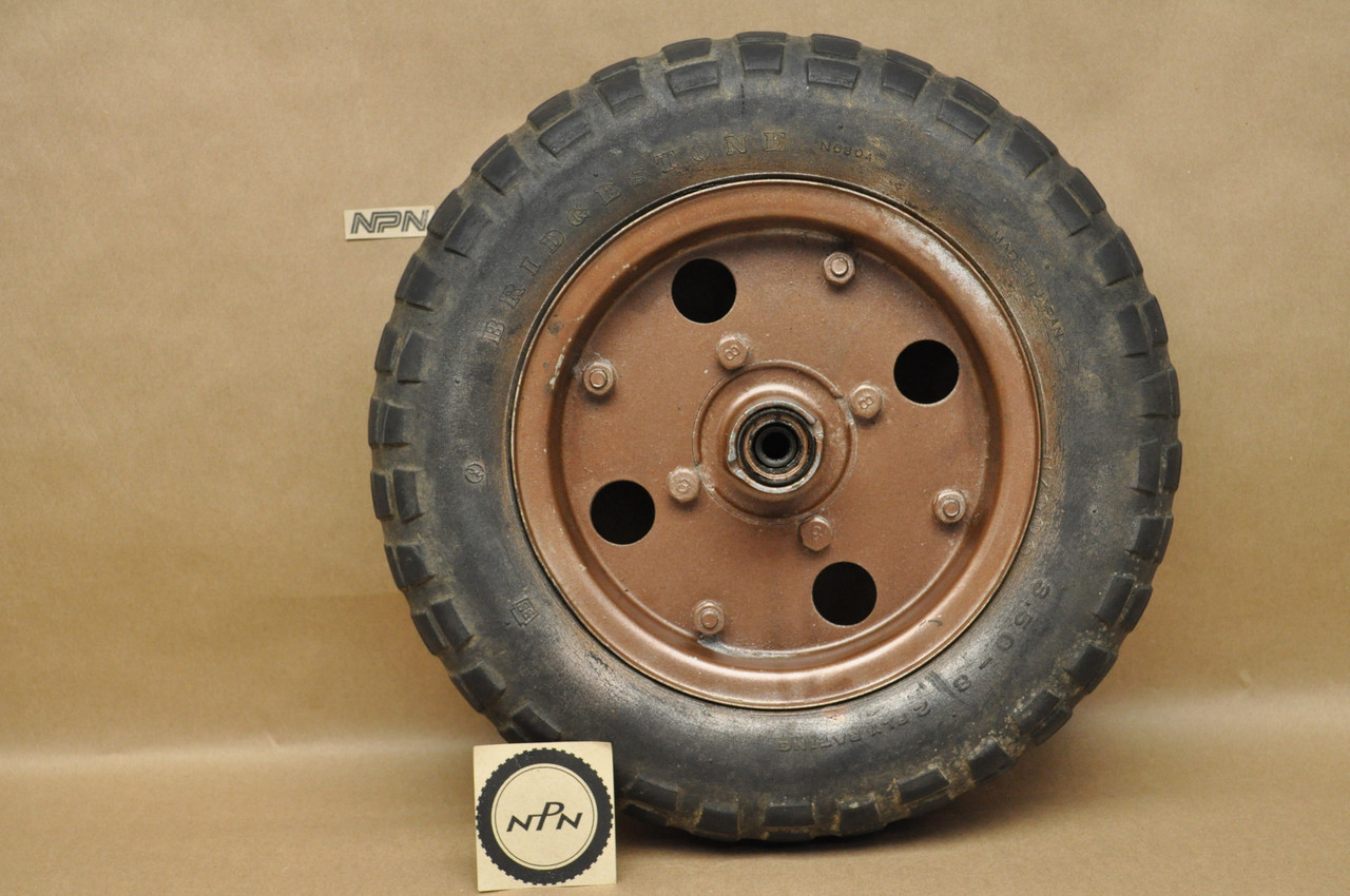 Vtg OEM Honda Z50 A K0-K1 Front Wheel Tire & Hub w/ Large 8 Bolts 44600-045-671