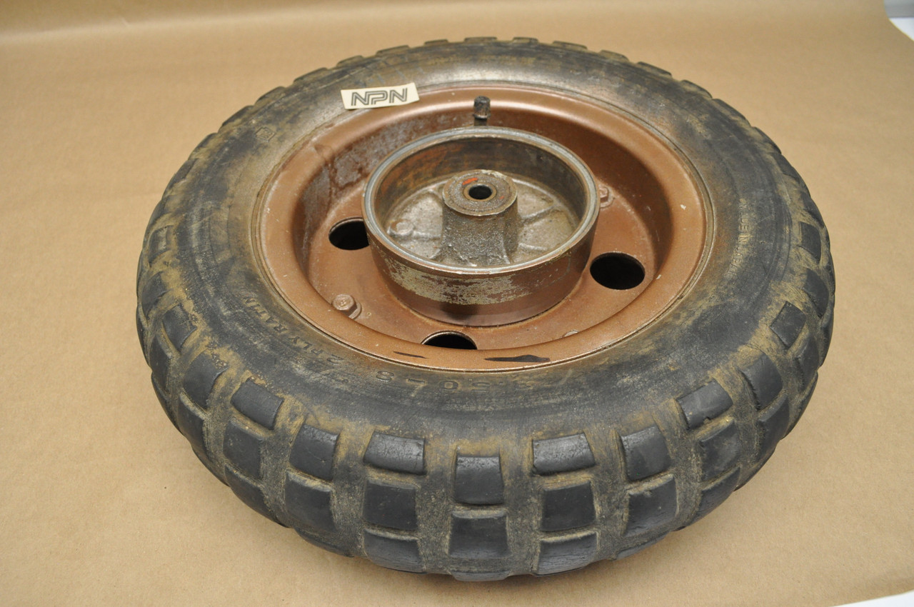 Vtg OEM Honda Z50 A K0-K1 Front Wheel Tire & Hub w/ Large 8 Bolts 44600-045-671
