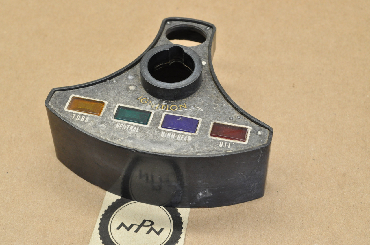 Vtg OEM Kawasaki 1973-75 Z1 Ignition Switch & Meter Pilot Light Cover 25023-011