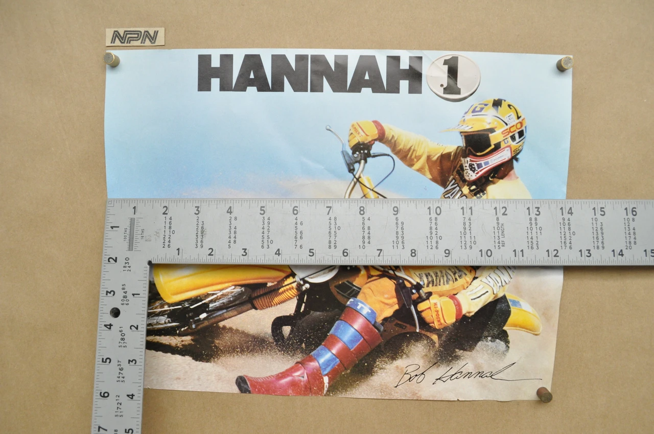 Vintage Bob Hannah Team Yamaha Motorcycle Poster Motocross Dealer Display