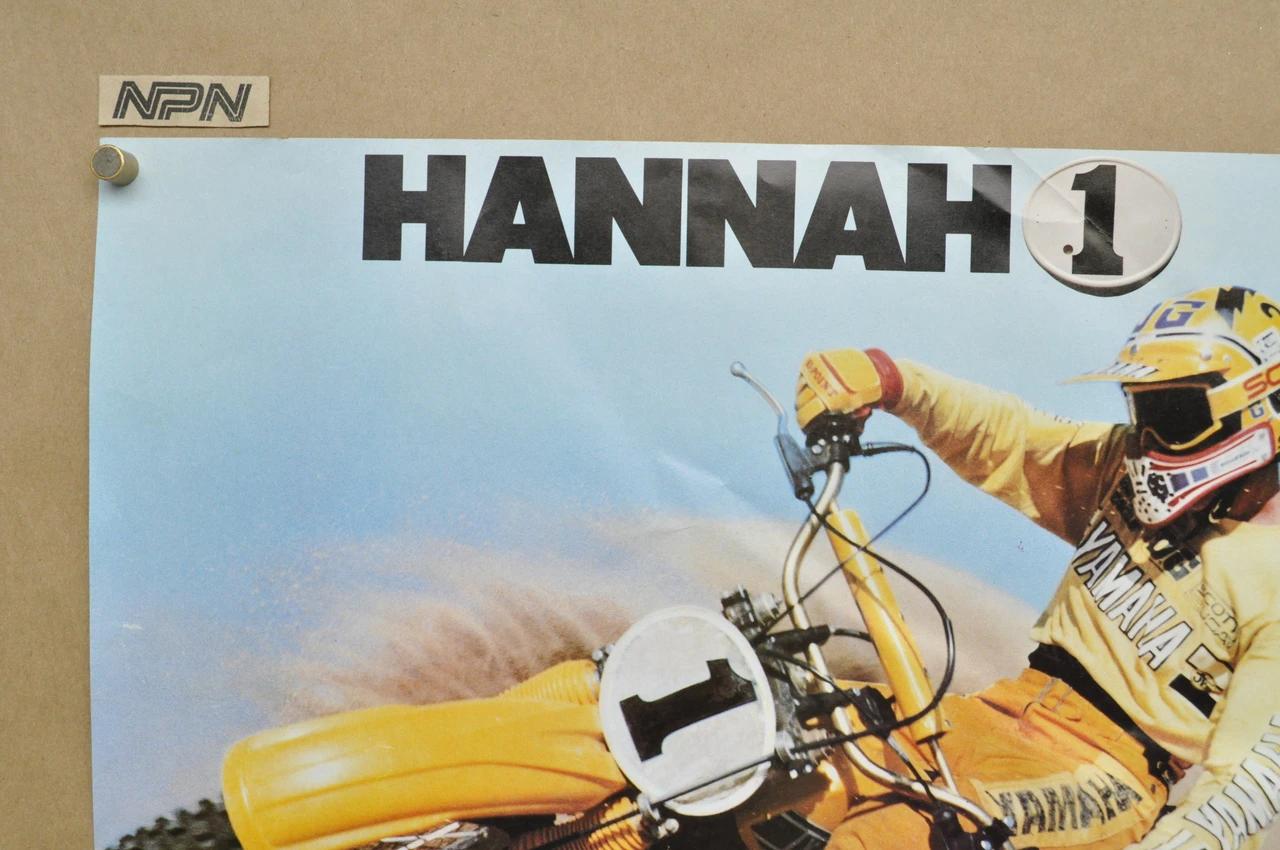 Vintage Bob Hannah Team Yamaha Motorcycle Poster Motocross Dealer Display