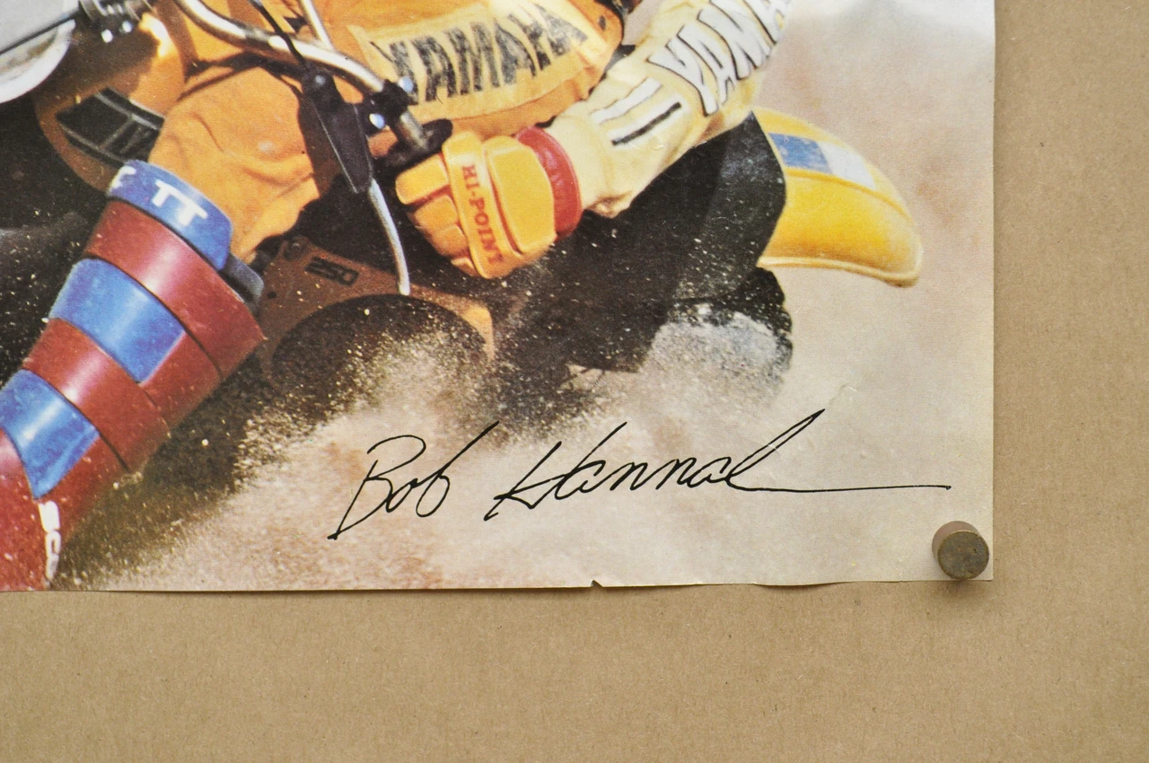 Vintage Bob Hannah Team Yamaha Motorcycle Poster Motocross Dealer Display