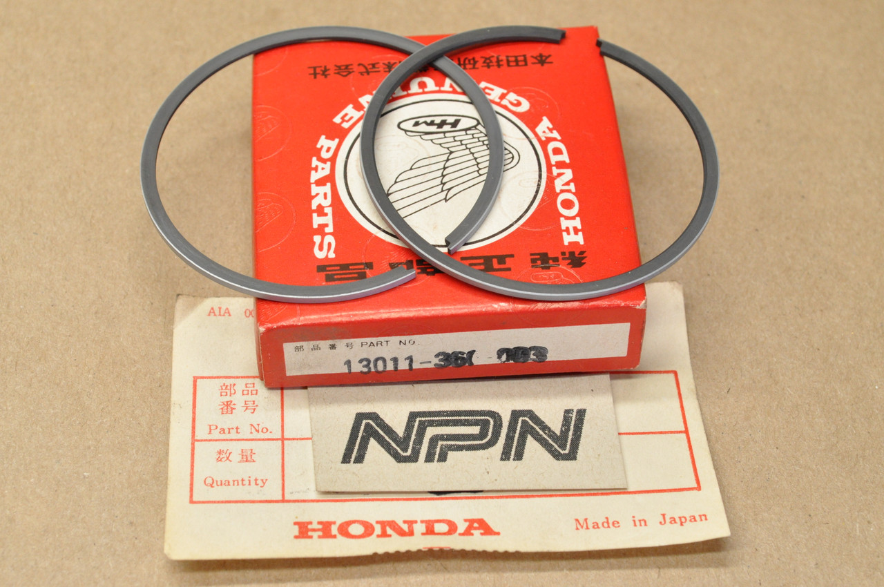 NOS Honda CR125 M STD Piston Ring Set For 1 Piston = 2 Rings 13011-360-003