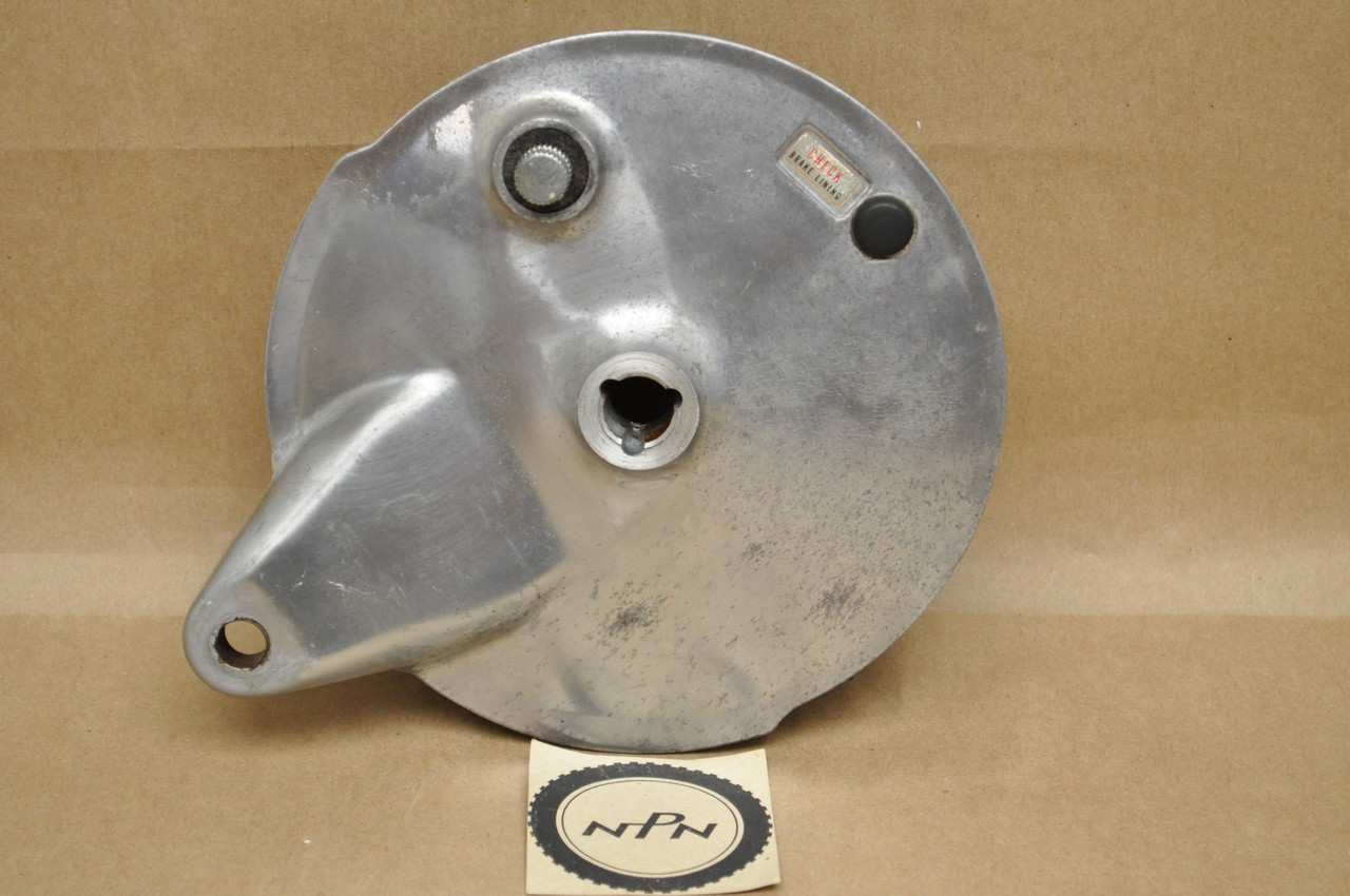 Vtg OEM Yamaha 1976-77 XS360 78-79 XS400 Rear Brake Panel w/ Shoes 1L9-25320-00