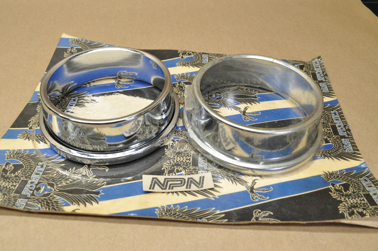 NOS Honda Drag Specialties Speedometer & Tachometer Gauge Cover & Clamp Set