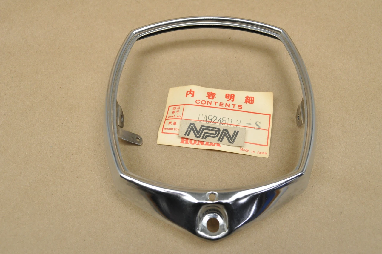 NOS Honda CA160 CA95 CB92 Chrome Head Light Lamp Bezel Ring Rim 33101-203-000