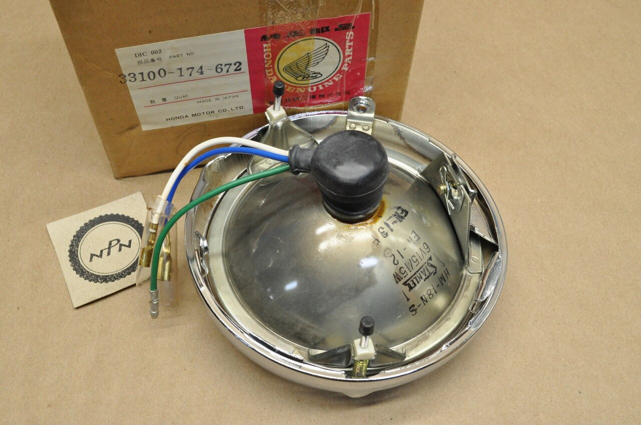 70〜80's NATIONAL スポットライト NOS Honda 1980-81 C70 Passport Headlight Unit w/ Bezel 33100-174
