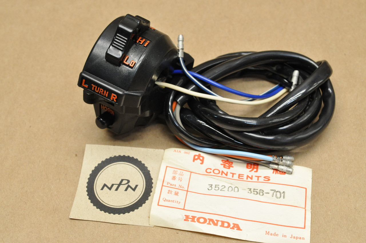 NOS Honda XL250 K2 XL350 K1 Turn Signal Horn Light Hi Lo Control Handlebar Switch 35200-356-701