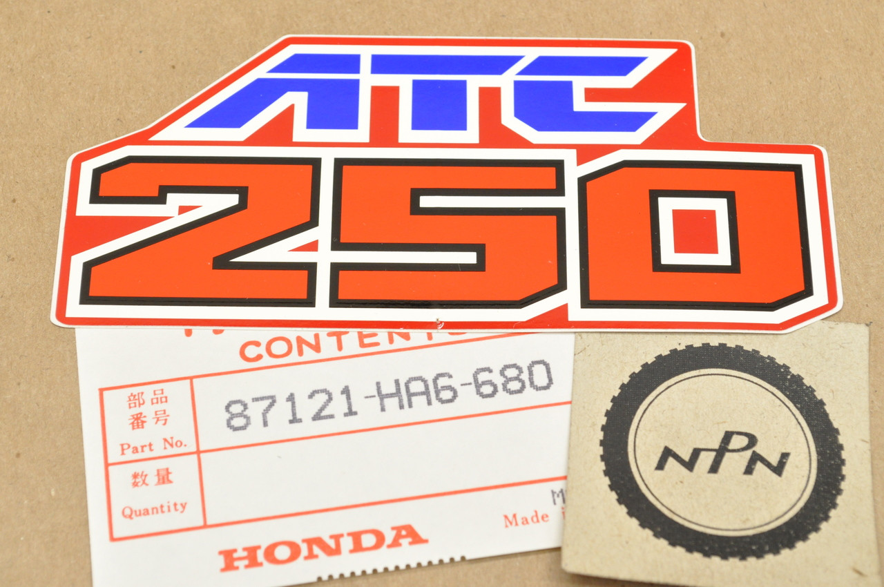 NOS Honda 1986-87 ATC250 SX Side Emblem Decal Sticker 87121-HA6-680