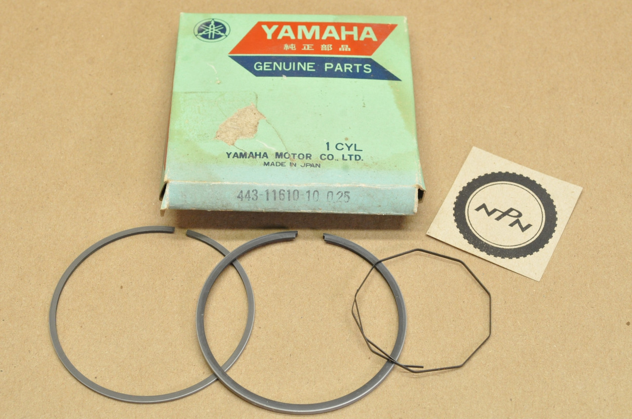 NOS Yamaha 1974-76 DT175 1975-76 TY175 .25 Oversize Piston Ring Set for 1 Piston = 3 Rings 443-11610-10