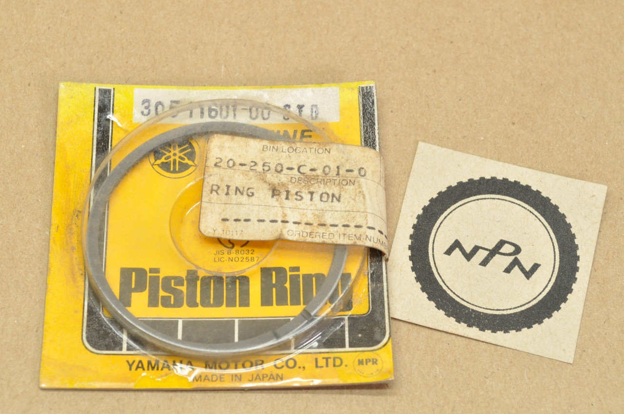 NOS Yamaha 1969-70 L5 1972 LT2 1967 YL2 1968 YLCM Standard Piston Ring Set for 1 Piston = 2 Rings 305-11601-00
