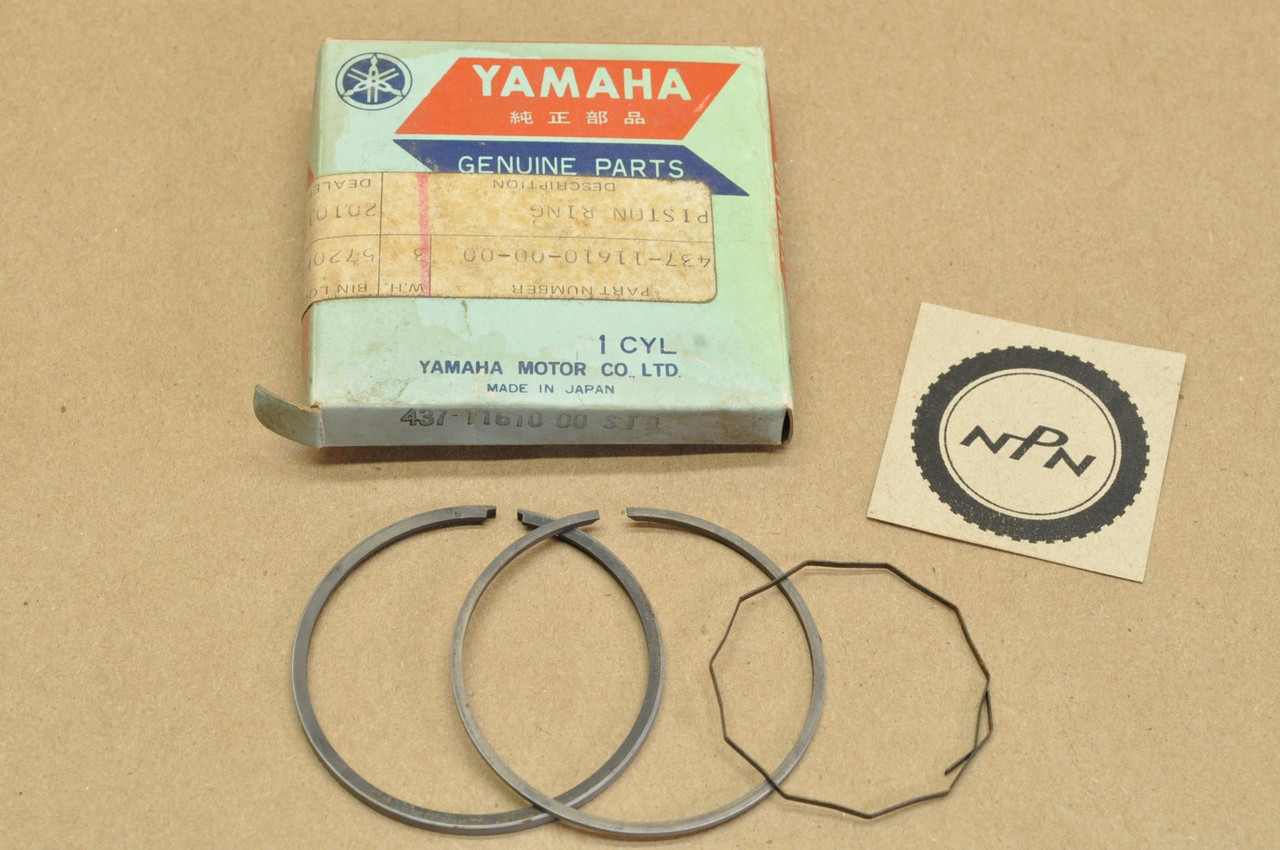 NOS Yamaha 1974-75 DT100 Standard Piston Ring for 1 Piston = 3 Rings 437-11610-00