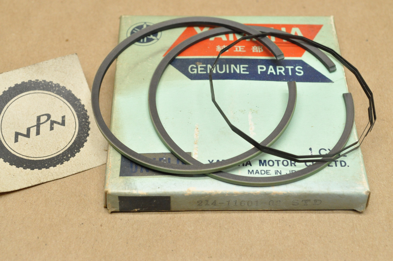 NOS Yamaha 1968-71 DT1 Standard Size Piston Ring Set for 1 Piston = 4 Rings 214-11601-03
