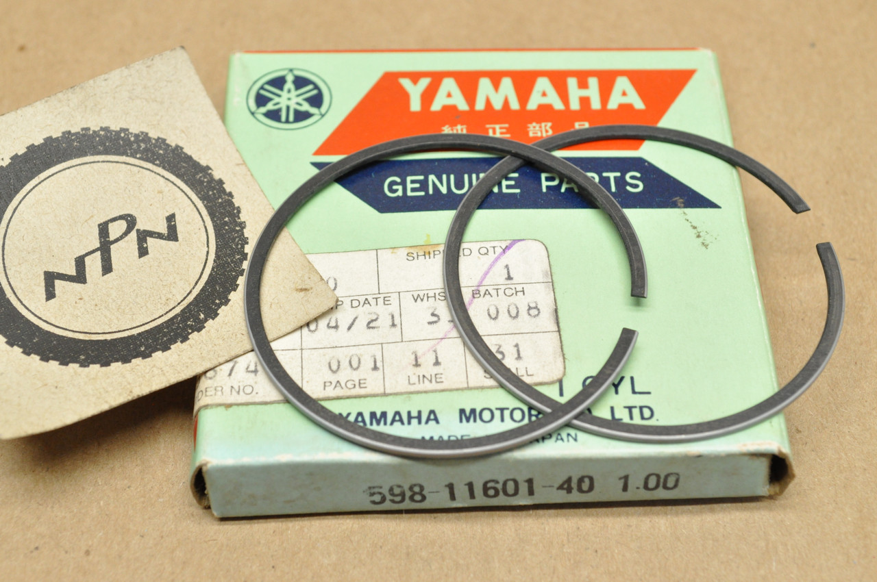 NOS Yamaha 1976-80 YZ80 1.00 Oversize Piston Ring Set for 1 Piston 598-11601-40