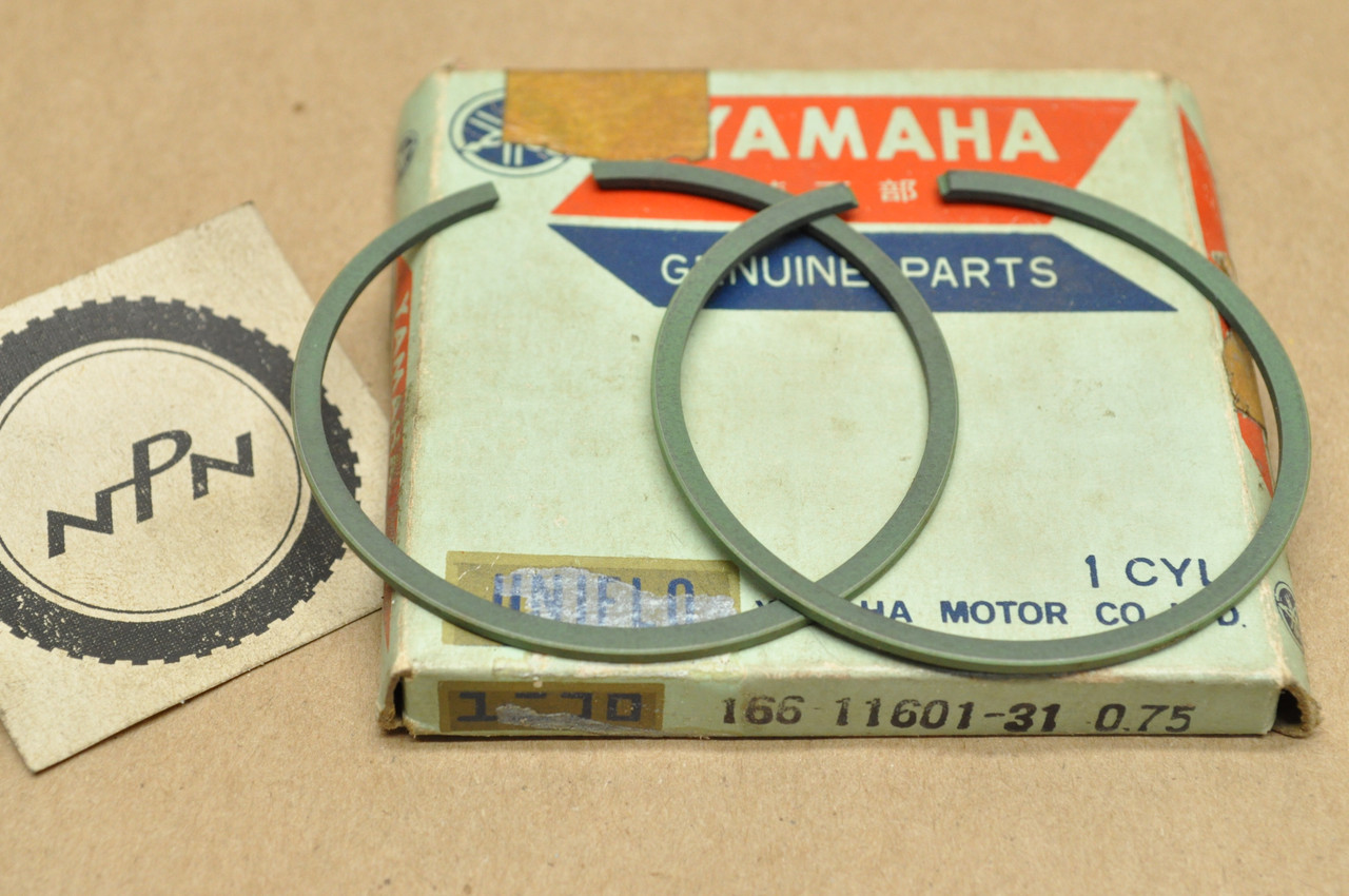 NOS Yamaha 1967 YL2 .75 Oversize Piston Ring Set for 1 Piston = 2 Rings 166-11601-31