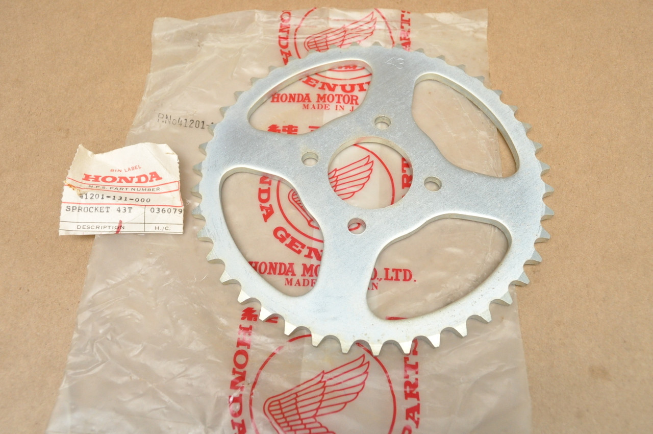 NOS Honda MR50 K0-K1 Rear Chain Drive Sprocket 43T 41201-131-000