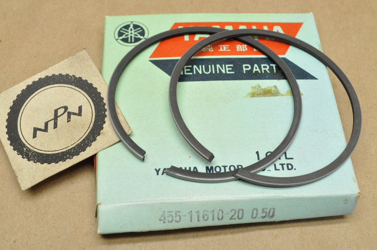 NOS Yamaha 1974-75 MX175 .50 Oversize Piston Rings for 1 Piston = 2 Rings 455-11610-20