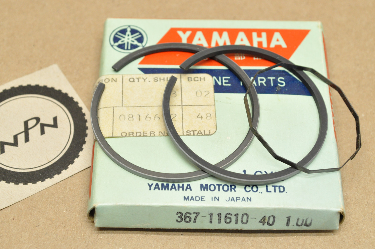 NOS Yamaha GT80 GTMX LB80 MX80 1.00 Oversize Piston Ring Set For 1 Piston = 3 Rings 367-11610-40