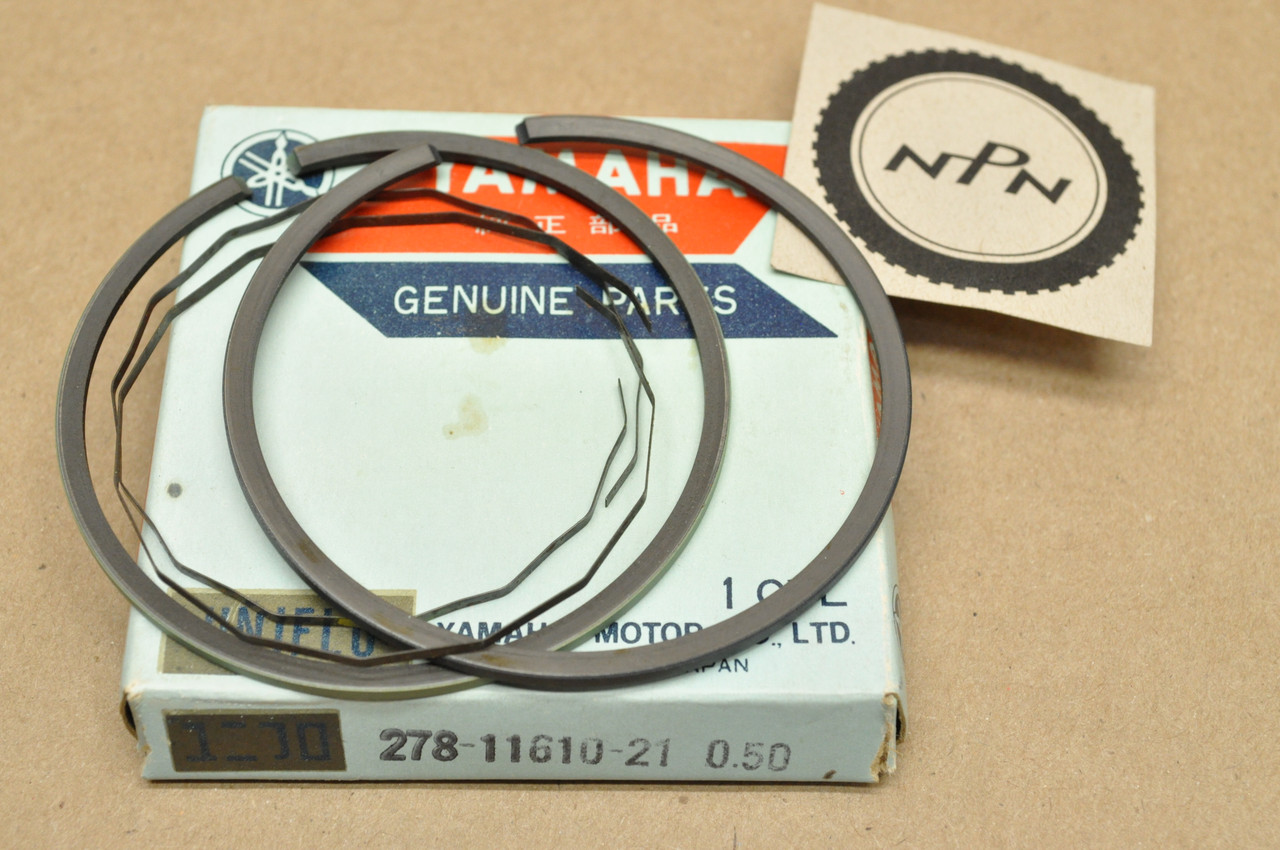 NOS Yamaha 1970-72 R5 .50 Oversize Piston Rings for 1 Piston= 4 Rings 278-11610-21