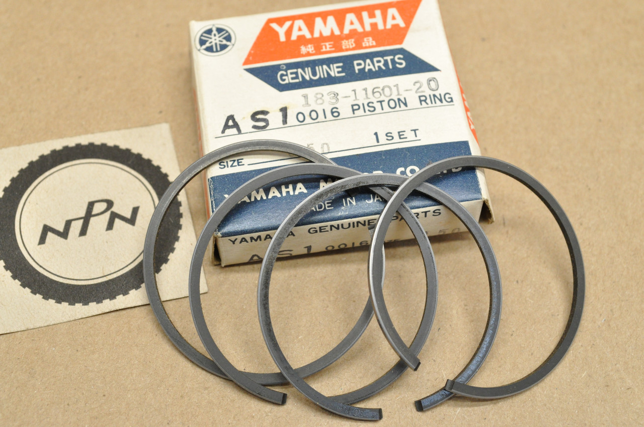 NOS Yamaha 1968 YAS1 .50 Oversize Piston Ring Set for 2 Piston = 4 Rings 183-11601-20