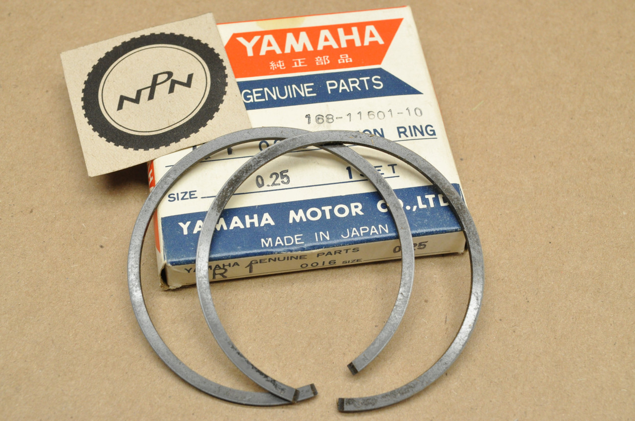 NOS Yamaha R3 YR1 YR2 .25 Oversize Piston Rings for 1 Piston= 2 Rings 168-11601-10