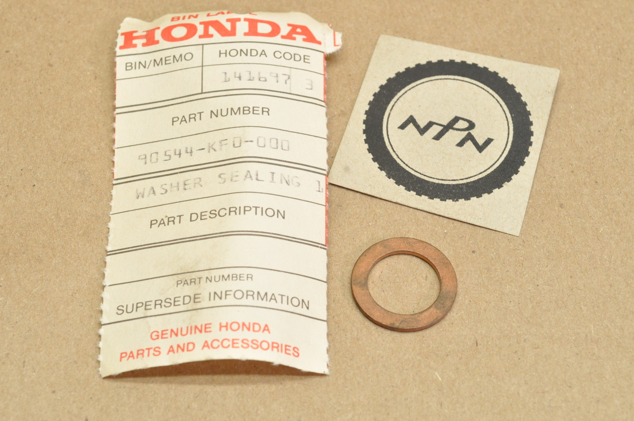 NOS Honda CR125 GB500 NX650 XL250 XR200 XR250 XR600 Seal Washer 14mm 90544-KF0-000